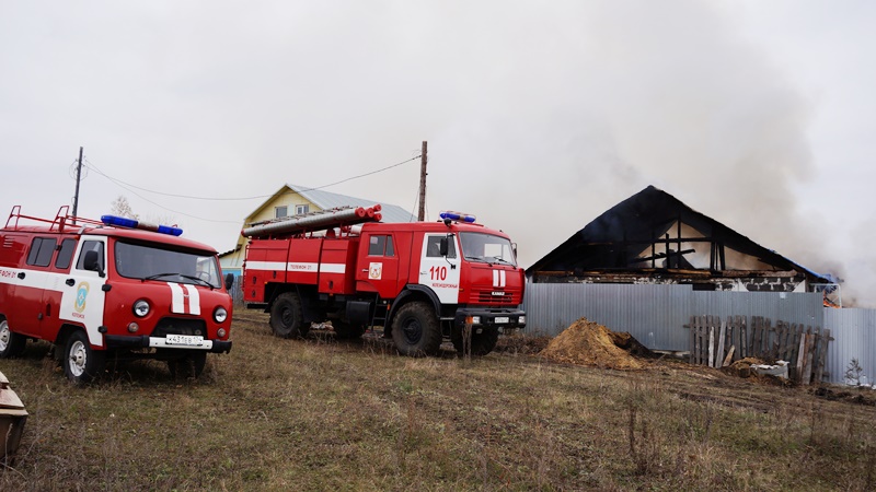 В Железнодорожном поселке произошел пожар мастерской по улице Гладкова